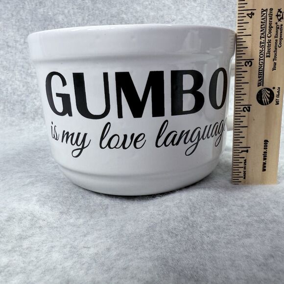 Gumbo Is My Love Language Bowls With Handle White Set of 3 Sur La Table EUC 4.5" - Picture 6 of 6